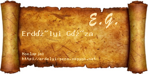 Erdélyi Géza névjegykártya